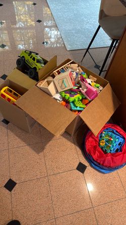 Boxes of children's toys