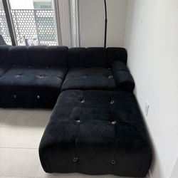 Modern Velvet Upholstered Large Modular Sectional Sofa