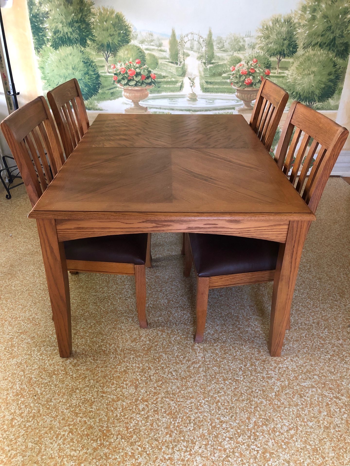 SOLID WOOD DINING TABLE WITH CHAIRS