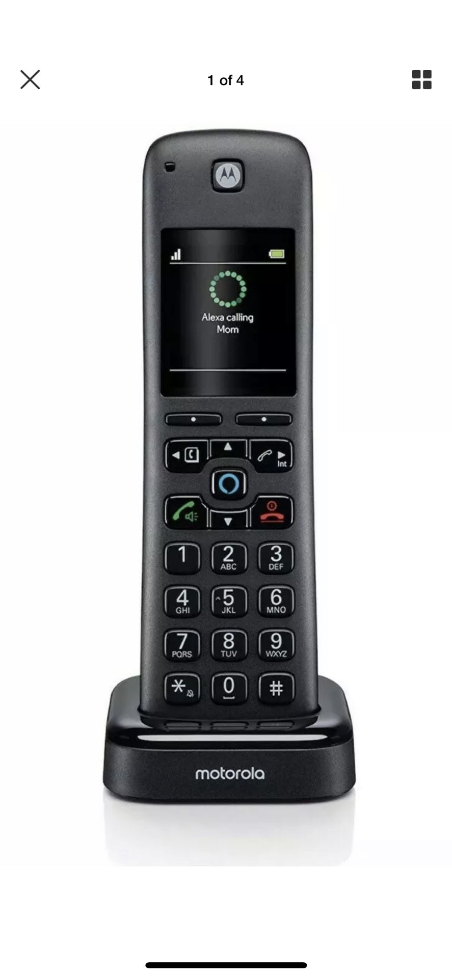 Motorola AXH Smart Wireless Expandable Home Telephone w/ Built-in Alexa