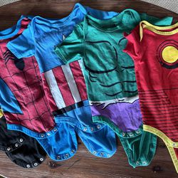 Size 18 Months: Five (5) Marvel Avengers Baby Bodysuits / Onsies