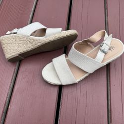 Beige Wedge Heels 