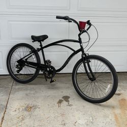 Badass Matte Black 7 Speed Electra Beach Cruiser 7D Bike