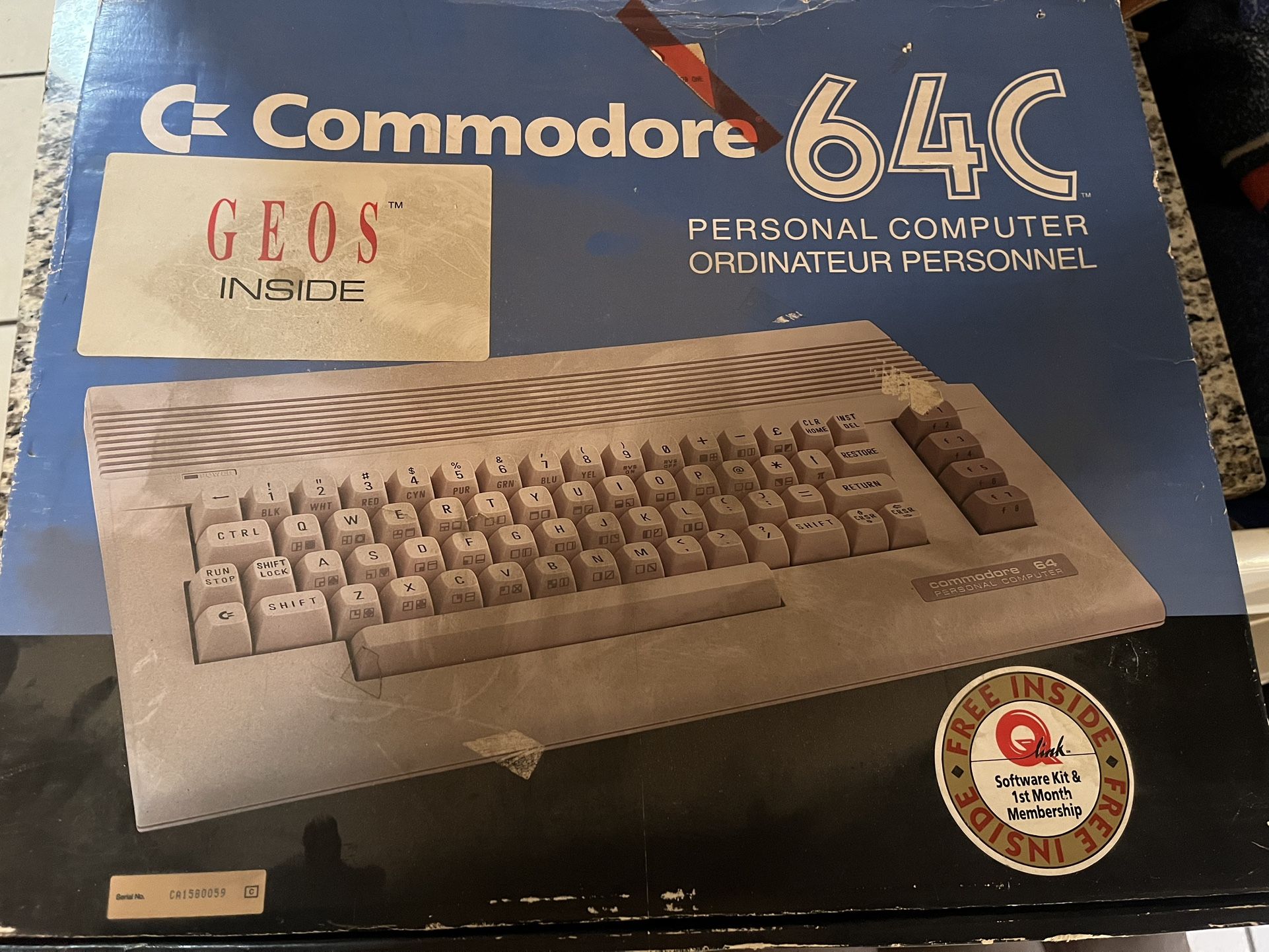 Brand New Never Used Commodore 64C Personal Computer with Power Supply and Switch Box