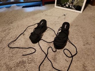 Platform lace up sandals
