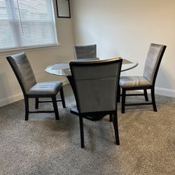 Cosmopolitan 5 Piece Round Gunmetal Dining Set