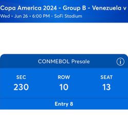 2 Tickets Copa America Venezuela Vs Mexico Sofi
