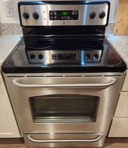 Stainless Steel Ge 30-inch Electric Glass Top Stove