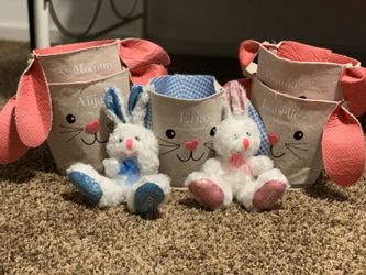 Custom Easter baskets and bunnies