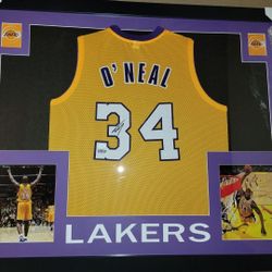 Framed Autograph Shaq Jersey 