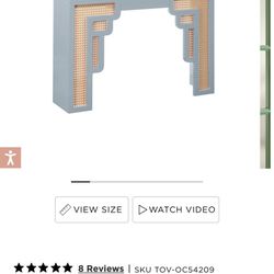 Rattan Makeup Vanity Console 