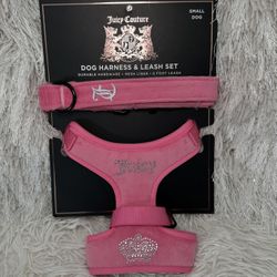 Juicy Couture Small Dog Pink Harness & Leash Set 