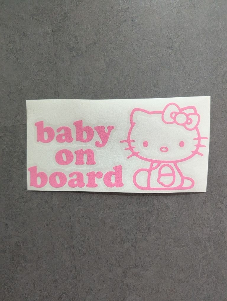 Hello Kitty Baby On Board Sticker Decal Pink