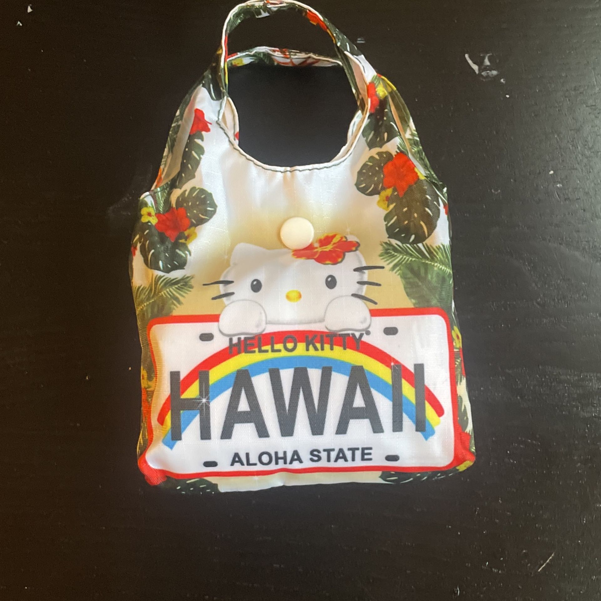 Hawaii License Plate Hello Kitty Reusable Bag