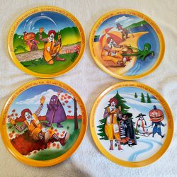 Vintage 1977 Ronald McDonald’s Four Seasons Collector Plates - Complete Set of 4