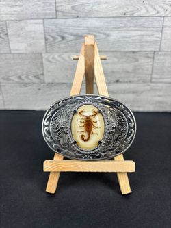 Real Scorpion Belt Buckle Solid, Great Quality Silver Tone