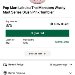 Labubu Wacky Mart Pink Tumbler 