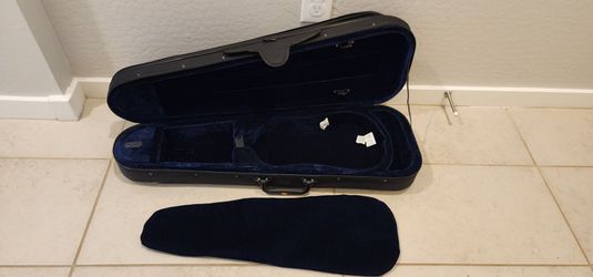 ​NEW Aileen Music Triangular Violin Case – 4/4 Full Size (Black/Blue Velvet)
