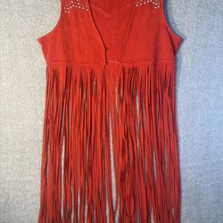 Idyllwind Red Fringe Studded Western Vest Size S
