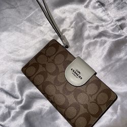 NEW COACH Phone Wallet In Colorblock Signature Canvas