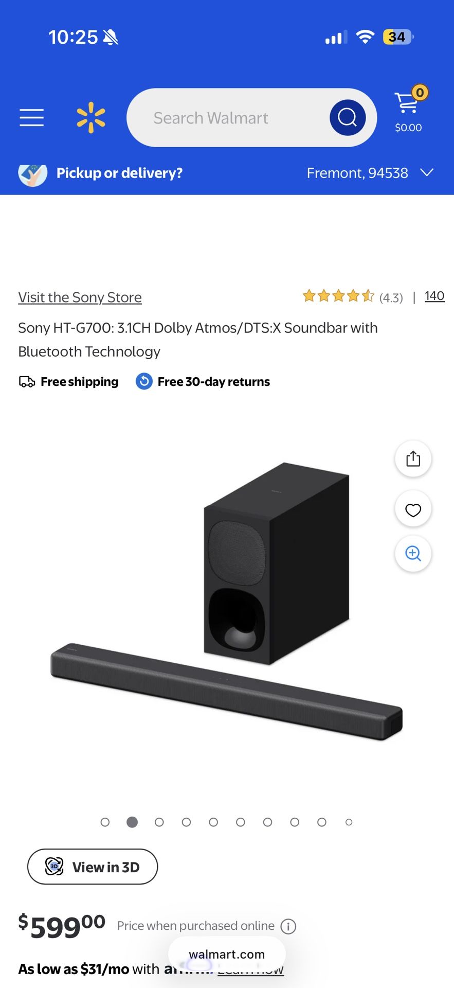 Sony HT-G700 3.1CH Soundbar with Dolby Atmos & Bluetooth – Excellent Condition