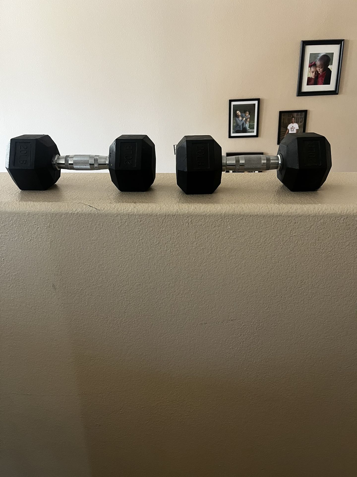 Used 20 lb Rubber Dumbbell Set