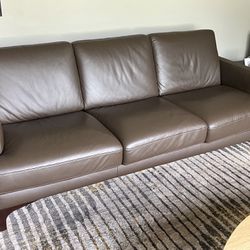 Leather Sofa -almost 7'