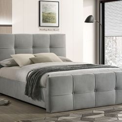 Brand New Grey Queen Bed Frame (Available In Eastern King Size)