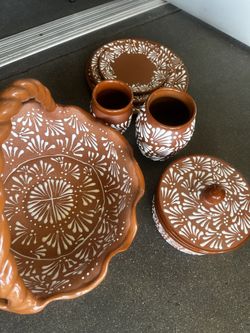 Talavera Style Basket! Cielito Lindo Plates And Tortilla Warmers!