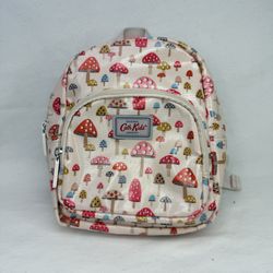 Cath Kidston Kids London Vinyl Backpack Small Mini Bag Pastel Mushrooms Pink