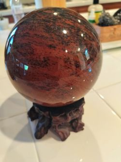 Mahogany Obsidian Sphere - 7 Lb - With Stand