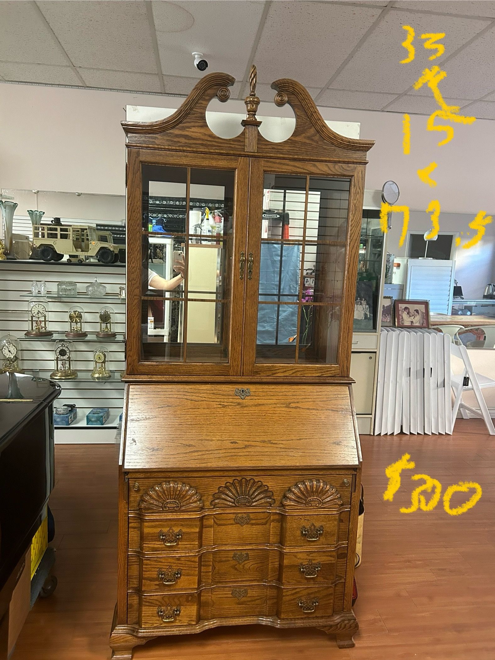 JASPER Cabinet Solid Wood Oak Traditional Style