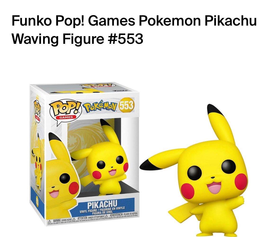 Funko Pop! Games Pokemon Pikachu Waving Figure #553