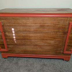 3-Drawer Dresser w/Orange/Coral Accents