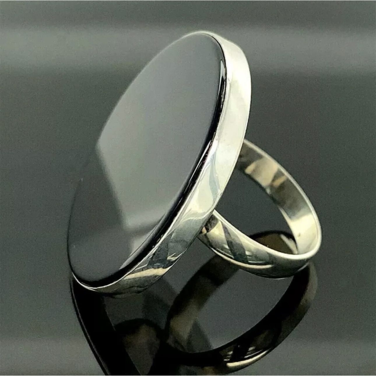 8.5 9 9.5 Handmade Ring Black Onyx Solid 925 Sterling Silver Gemstone Fine Art UNISEX Men Women Original Natural Gem Artisan Statement