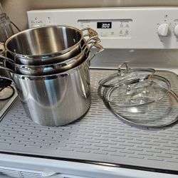 Cuisinart 3-Piece Stainless Steel Stock Pot Set With Lids 