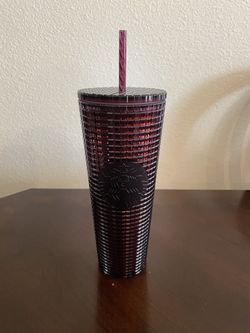 2020 Gridded Burgundy Starbucks Tumbler