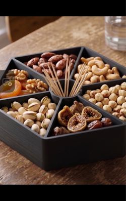 Modern 3D Printed Snack & Nut Serving Tray with Toothpick Holder