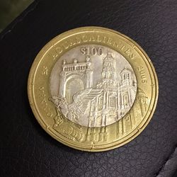 2005 Mexican $100 Pesos Bimetallic Coin Aguascalientes 