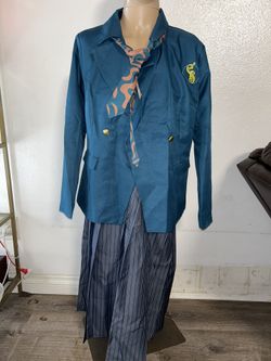 Movie Glynda Elphaba School Uniform Cosplay Costume Blue Coat Skirt Women’s XXL