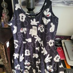 Disney Mickey Mouse Sun Dress With Shirts Attached New