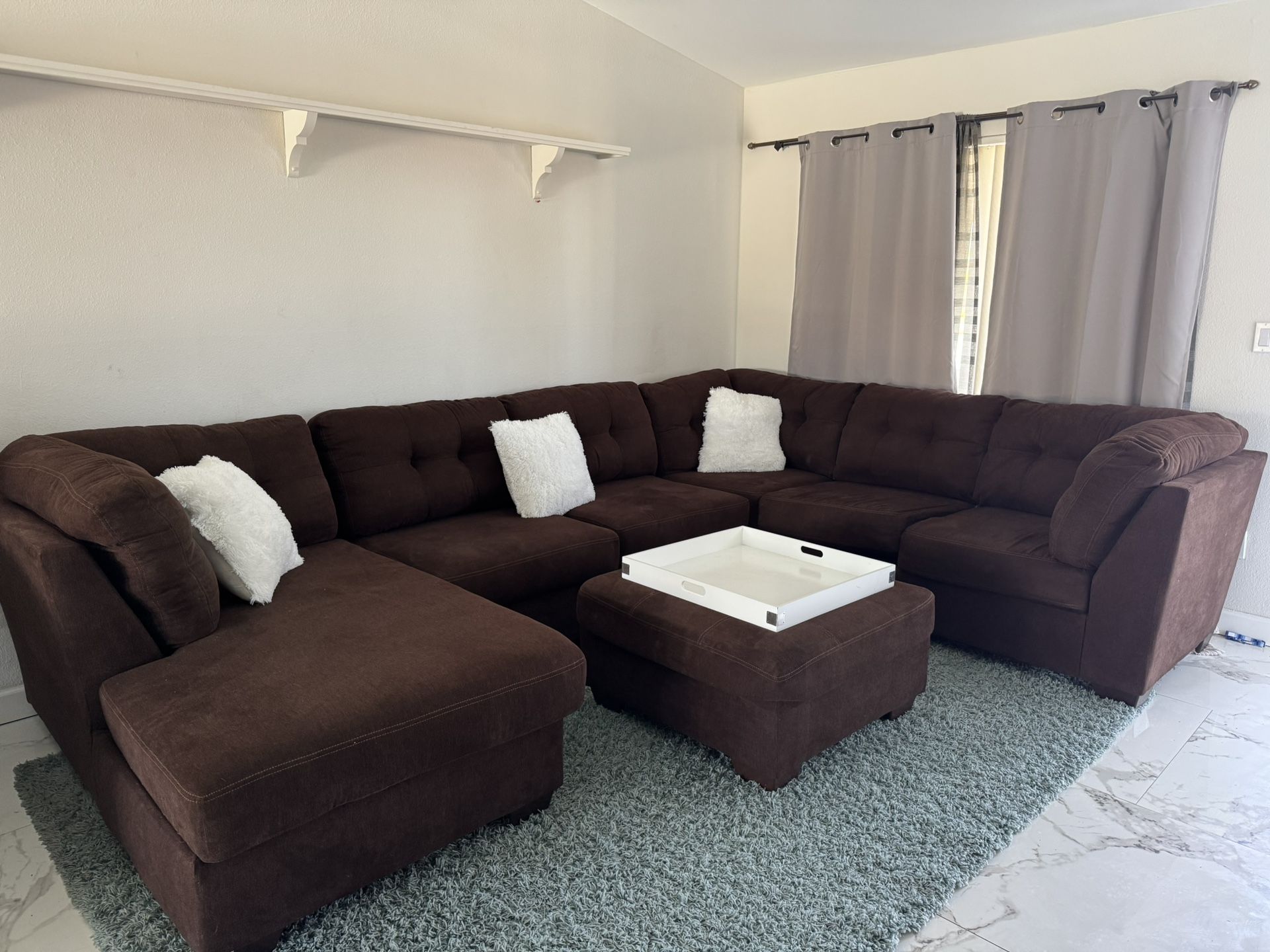 Brown Sectional Sofa Sala Ottoman