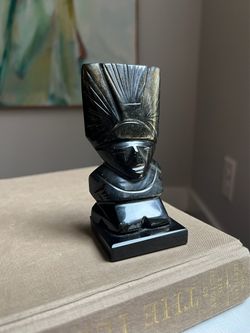 Small Aztec Mayan Golden Sheen Obsidian Carving ( firm on price )