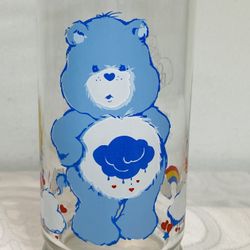 VNTG CARE BEAR GRUMPY BEAR TUMBLER GLASS AM GREETINGS PIZZA HUT 1983 EUC
