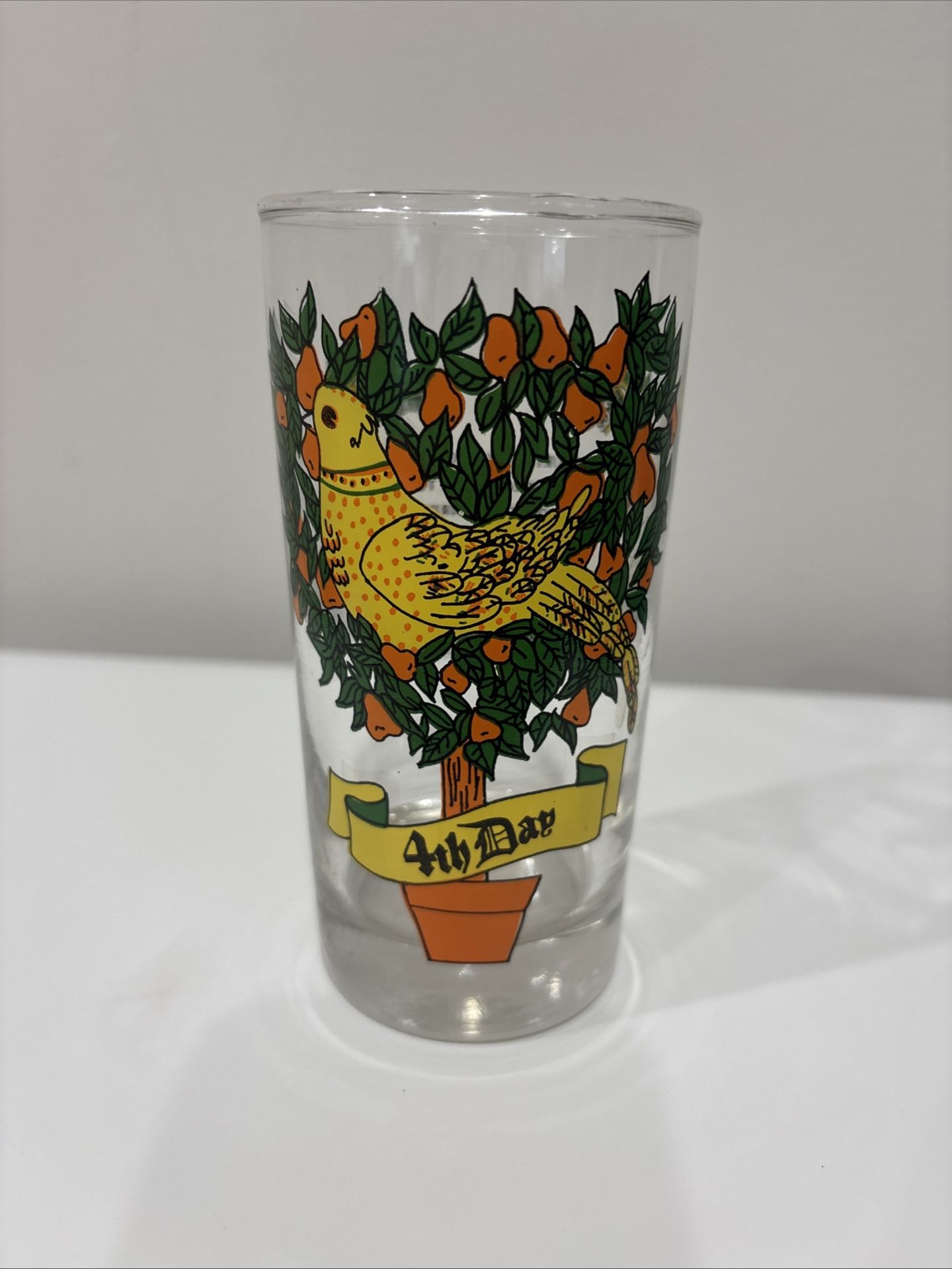 Vintage 12 DAYS OF CHRISTMAS GLASS 1 OF 12 - 4th Day ONLY - REPLACEMENT