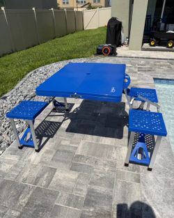 Portable Folding Picnic Table with 4 Seats