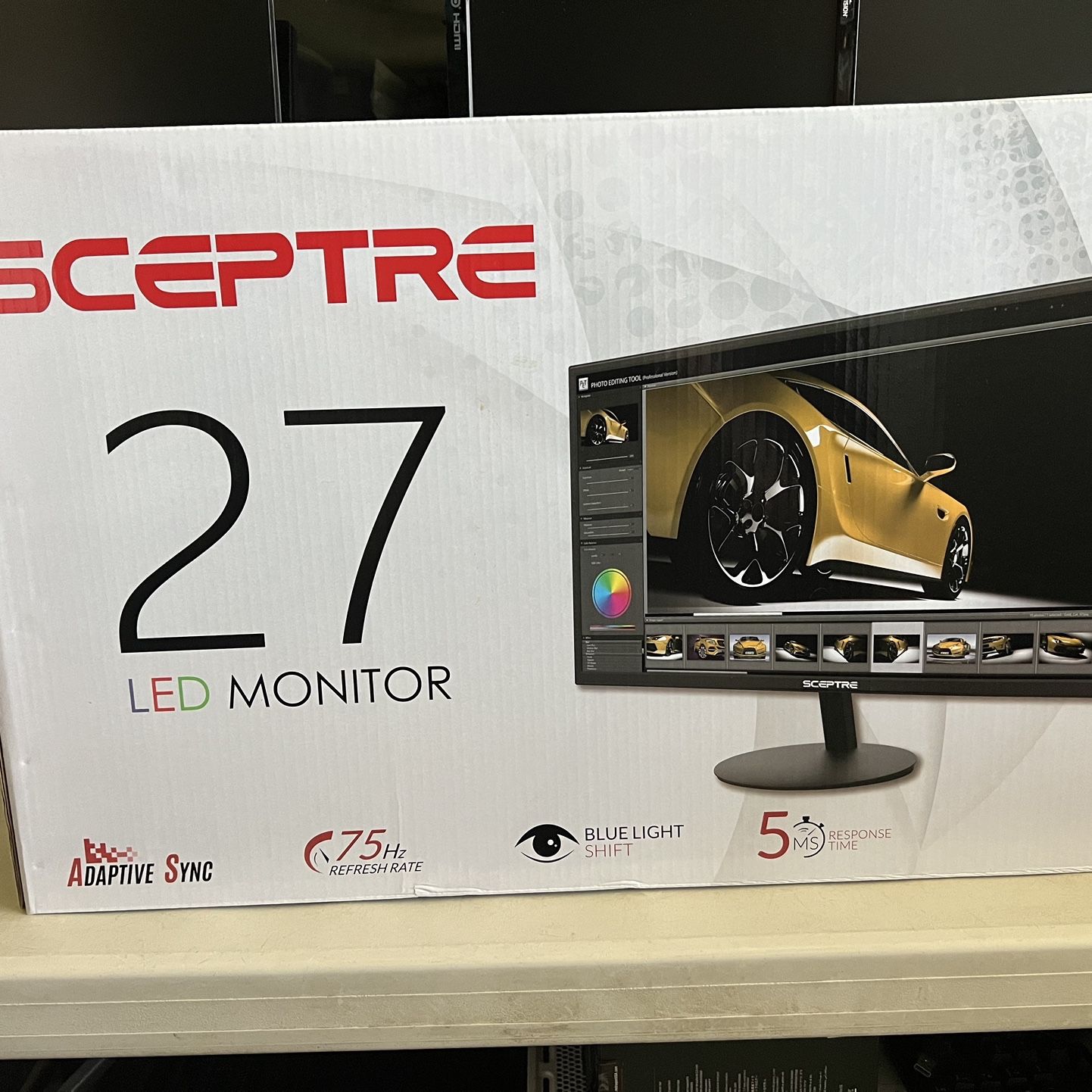 BRAND NEW Sceptre 27-Inch 27” FHD LED Gaming Monitor 75Hz 2X HDMI VGA Built-in Speakers, Ultra Slim Metal Black, AMD FREESYNC, FULL HD