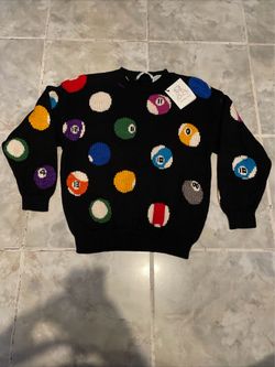 Vintage Christine Foley Kids SZ 10 Billiards Pool Eight Ball Sweater