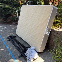 FREE Queen size bed frame, box spring and skirt!