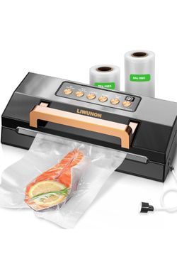 Powerful Suction Vacuum Sealer Machine,Commercial Fully Automatic Food Vacuum Sealer with Double Heat Seal,Dry & Moist Modes,Built-in Cutter,Bags Stor